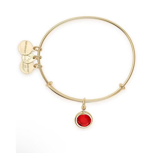 NWT! Alex and Ani Gold July Red Siam Crytal Birthstone Bracelet - Picture 2 of 2